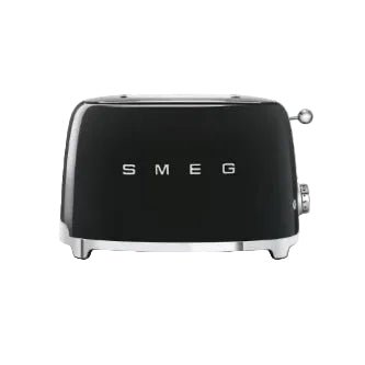 Smeg 50's Style 2 Slice, 2 Slot Toaster, 950 W Power, Sliding Lever, 6 Toasting Levels, Crumb Tray, Automatic Pop - Up, 220 - 240 Voltage, 50/60 Hz, Glossy Black | TSF01BLUK - BusDeals