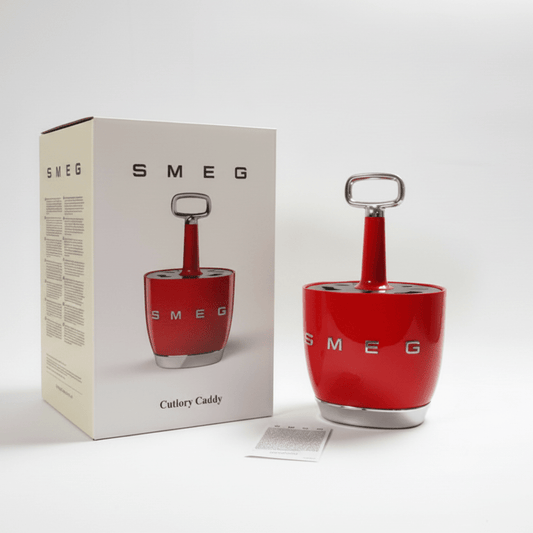 SMEG - Cutlery Holder. Retro Style for Kitchen to put Knife,Fork,Spoon. Red color. - BusDeals