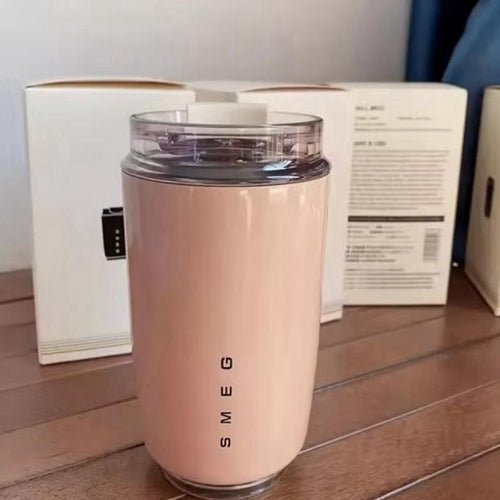 Smeg Mug, 240ml Insulated Stainless Steel Coffee mug, Pink. - BusDeals