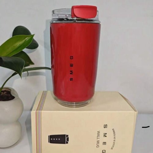 Smeg Mug, 240ml Insulated Stainless Steel Coffee mug, Red. - BusDeals