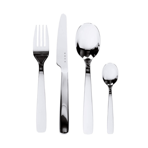SMEG - Stainless Steel Dinner Cutlery 4 Piece Set - Silver - BusDeals