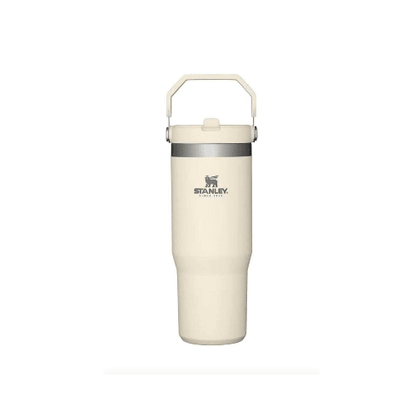 Stanley IceFlow Flip Straw, Water Bottle With Straw - Keeps Cold For 12+ Hours - Leakproof - 30OZ, Cream. - BusDeals