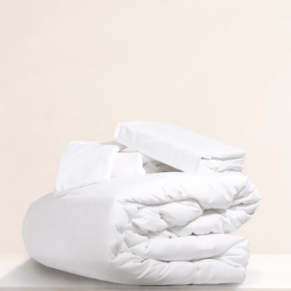 Stripped Cotton 100% King size 6 pieces, Plain white bedding set. - BusDeals