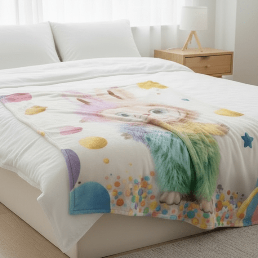 Throw Labubu Blanket Super Soft 100X150cm, Pink Color. - BusDeals