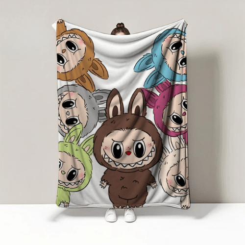 Throw Labubu Blanket Super Soft, Multi Color. - BusDeals