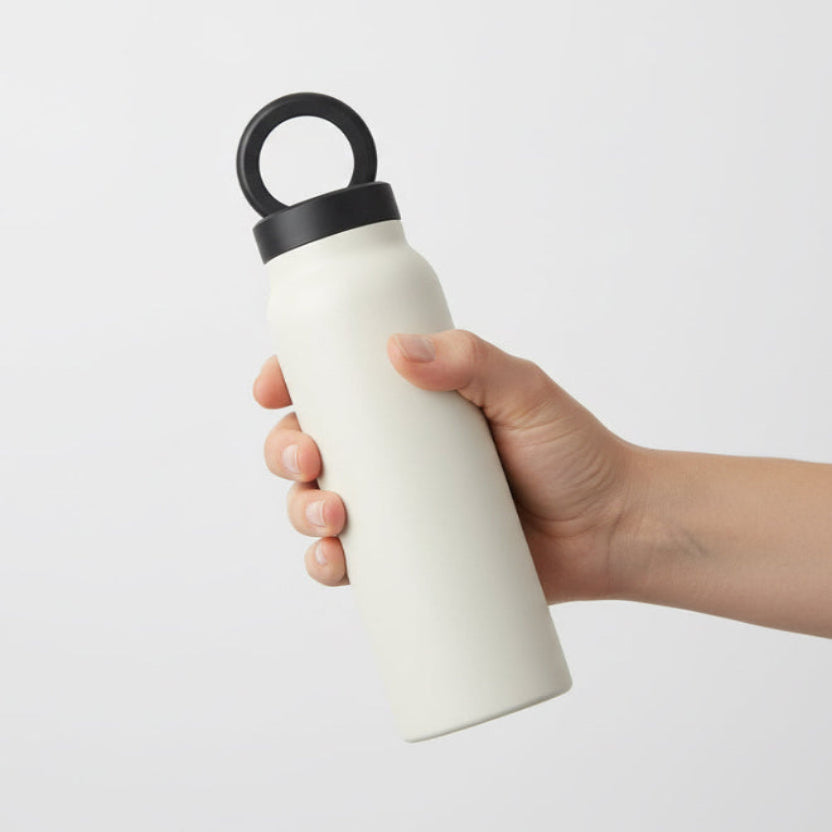 Water Bottle + Free Magnetic Booster Ring, Free, Works w/ All Devices Android & iOS - Stainless 800ML(CREAM). - BusDeals