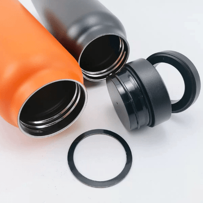 Water Bottle + Free Magnetic Booster Ring, Free, Works w/ All Devices Android & iOS - Stainless 800ML(CREAM). - BusDeals