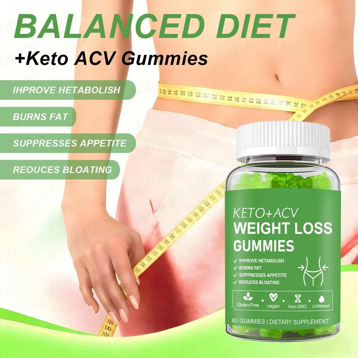 Weight Loss Gummies Keto+ACV, 60 Gummies - BusDeals