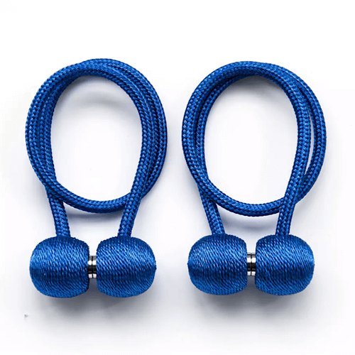 1 Pair Magnetic Curtain Tiebacks, Blue Color, Tie Rope Accessory Backs Holdbacks Buckle Clips Hook Holder Home Decor. - BusDeals