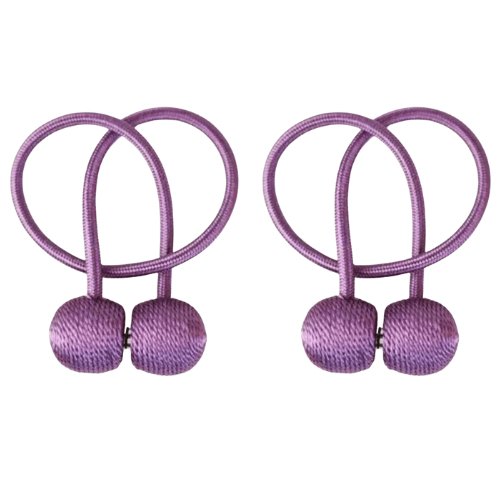 1 Pair Magnetic Curtain Tiebacks, Purple Color, Tie Rope Accessory Backs Holdbacks Buckle Clips Hook Holder Home Decor. - BusDeals