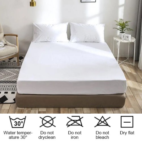 1 PC Various Sizes Waterproof Mattress Topper with Elastic Band. - BusDeals