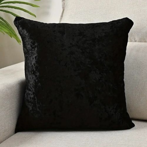 1 Piece 45*45cm Size, Velvet Cushion Cover, Black color - BusDeals