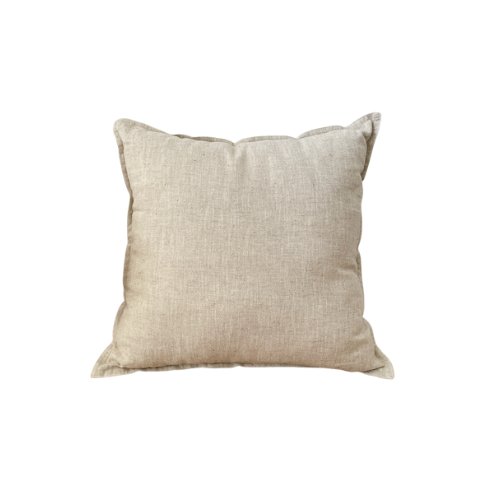 1 Piece 50*50cm Size, 100% Linen Cushion Cover, Solid Beige - BusDeals