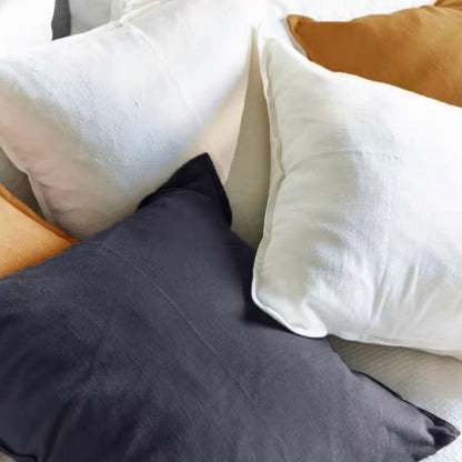 1 Piece 50*50cm Size, 100% Linen Cushion Cover, Solid Dark Gray. - BusDeals