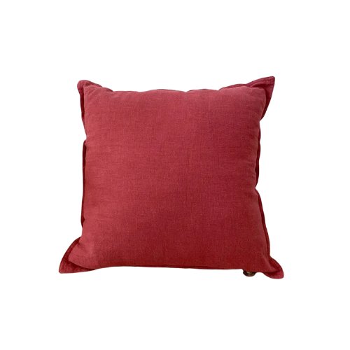 1 Piece 50*50cm Size, 100% Linen Cushion Cover, Solid Wine Red. - BusDeals