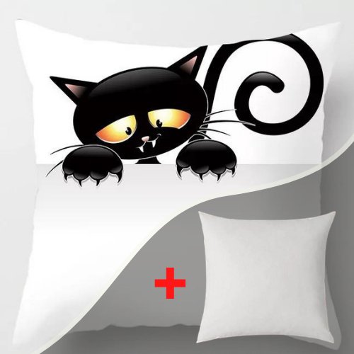 1 Piece Black Cat Design, Decorative Cushion Cover. - BusDeals