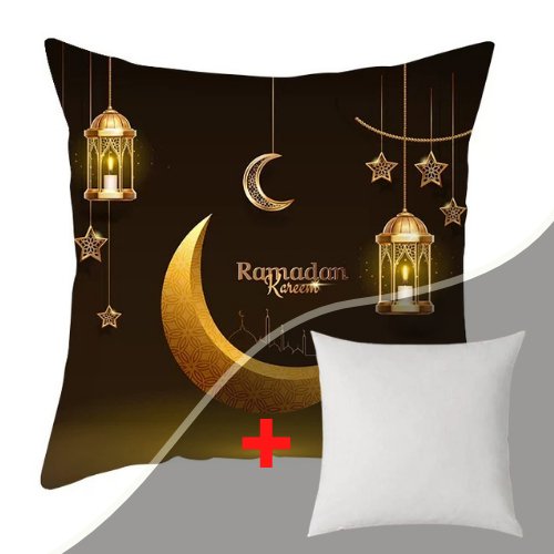1 Piece black color ramadan kareem design, Decorative Cushion Cover - BusDeals