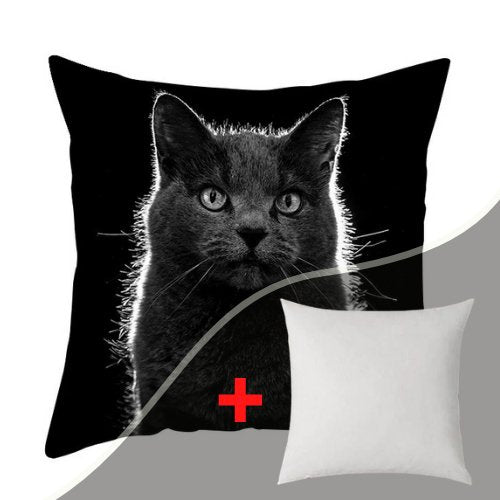 1 Piece Black cute cat design, Decorative Cushion Cover - BusDeals