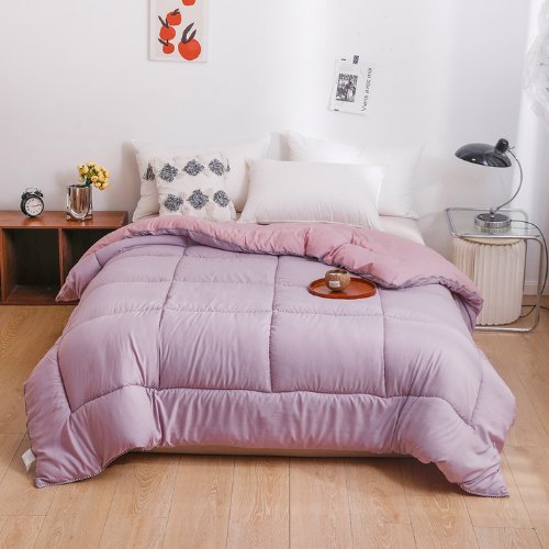 1 Piece Family size Color Duvet (Comforter) 220*240cm Reversible, Light Purple and Chalk Pink Color. - BusDeals