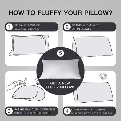 1 piece First Grade Feather Filling Pillow, Five Star Hotel Standard Size Pillow Neck Support - BusDeals