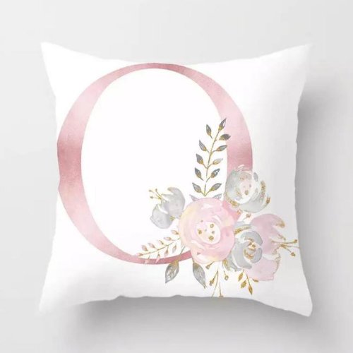 1 Piece Floral Letter O Design, Decorative Cushion Cover. - BusDeals