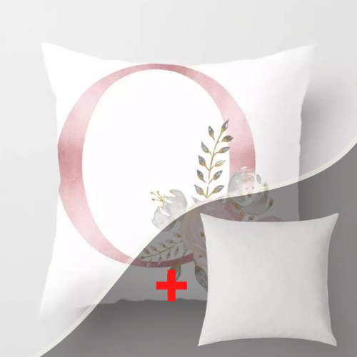 1 Piece Floral Letter O Design, Decorative Cushion Cover. - BusDeals