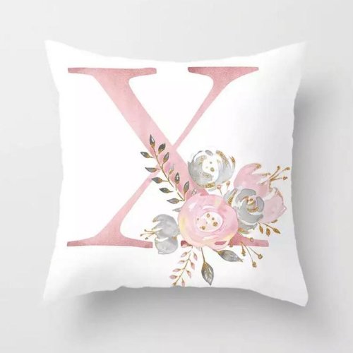 1 Piece Floral Letter X Design, Decorative Cushion Cover. - BusDeals