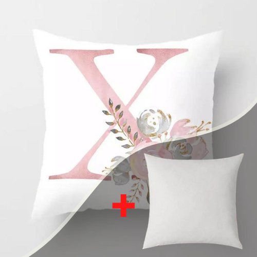 1 Piece Floral Letter X Design, Decorative Cushion Cover. - BusDeals
