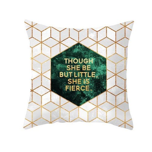 1 Piece Geometric with Slogan Design, Decorative Cushion Cover. - BusDeals