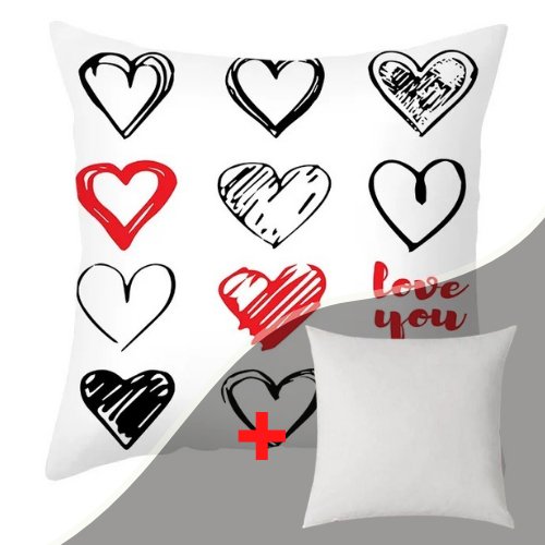 1 Piece Heart design, Decorative Cushion Cover - BusDeals