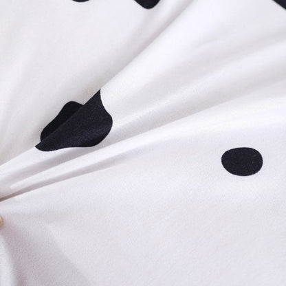 1 Piece Long Body Pillow Case, Cow Moo Moo Design. Black and White.