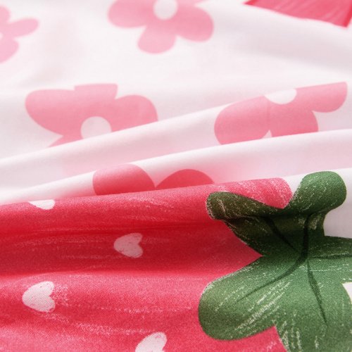 1 Piece Long Body Pillow Case, Pink Strawberry and Cute Flower Design, BusDeals Today