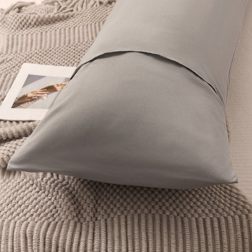1 Piece Long Body Pillow Case, Plain Coint Grey Color, BusDeals Today