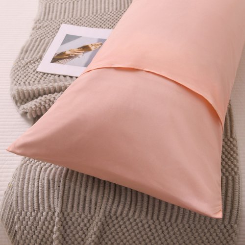 1 Piece Long Body Pillow Case, Plain Peach Color, BusDeals Today