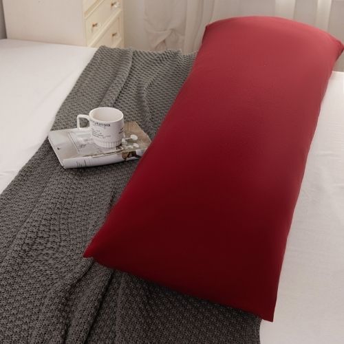 1 Piece Long Body Pillow Case, Plain Red Color. - BusDeals