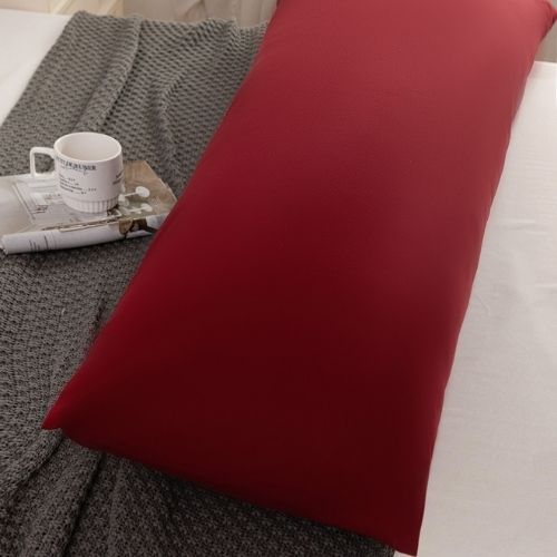 1 Piece Long Body Pillow Case, Plain Red Color. - BusDeals