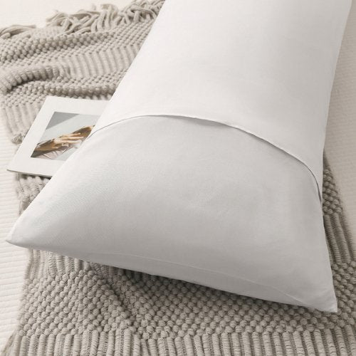 1 Piece Long Body Pillow Case, Plain White Color, Busdeals Today