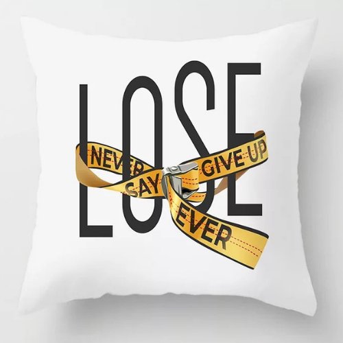 1 Piece Lose Slogan Design, Decorative Cushion Cover. - BusDeals