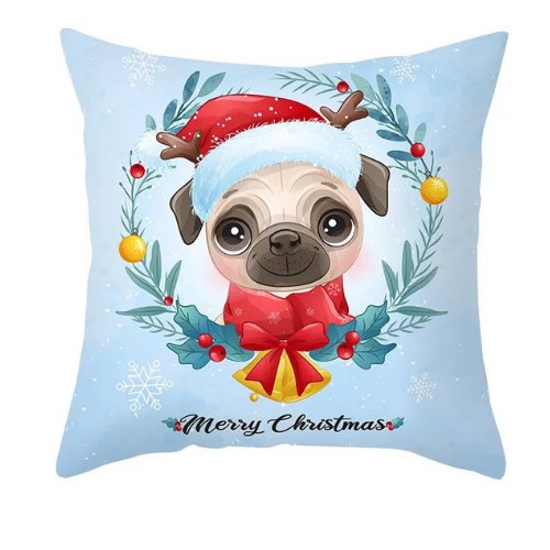 1 Piece modern cute puppy with santa hat design, Decorative Cushion Cover. - BusDeals Today