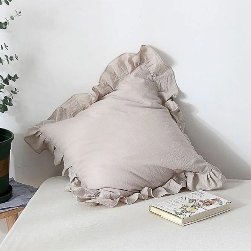 1 Piece Premium Soft Quality Cushion Cover, Cappuccino Color - BusDeals