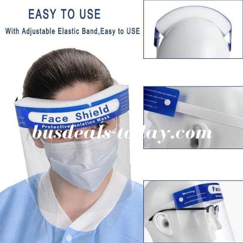 1 Piece - Safety Face Shield with Elastic Band. - BusDeals