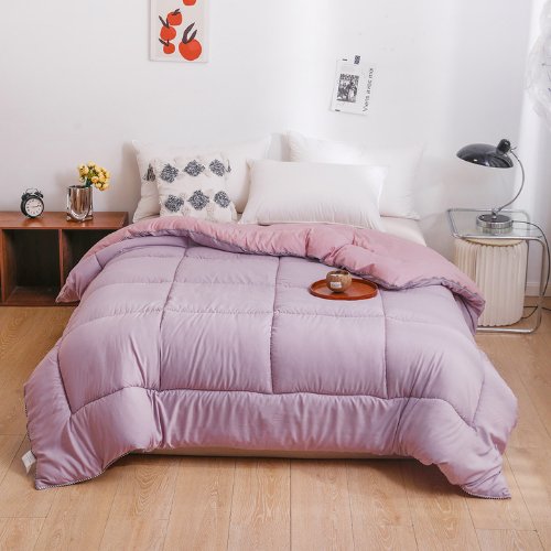1 Pc. Single Size Color Duvet (Comforter) 160*210cm Reversible, Light Purple and Chalk Pink Color.