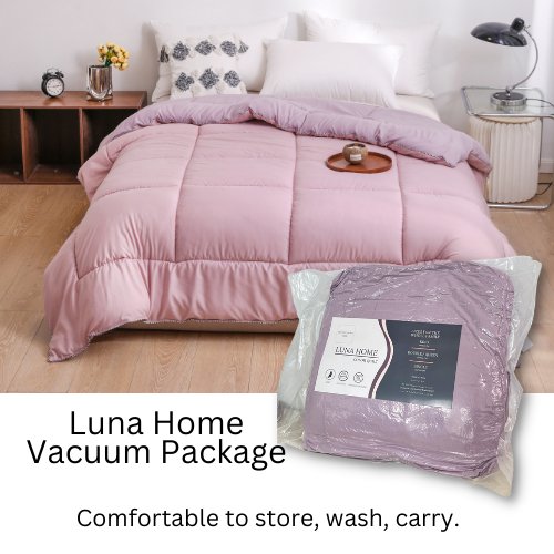 1 Pc. Single Size Color Duvet (Comforter) 160*210cm Reversible, Light Purple and Chalk Pink Color.