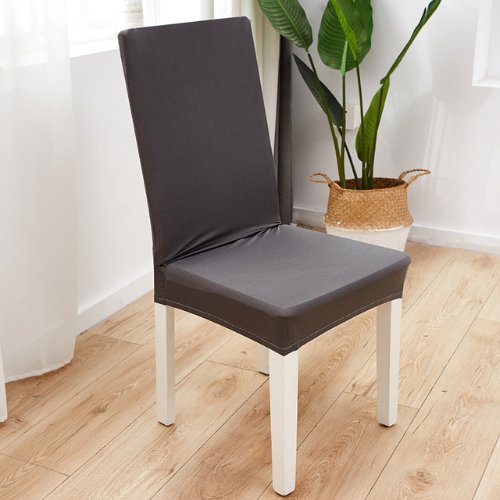 1 Piece Stretchable Chair Cover, Plain Light Gray Color. - BusDeals
