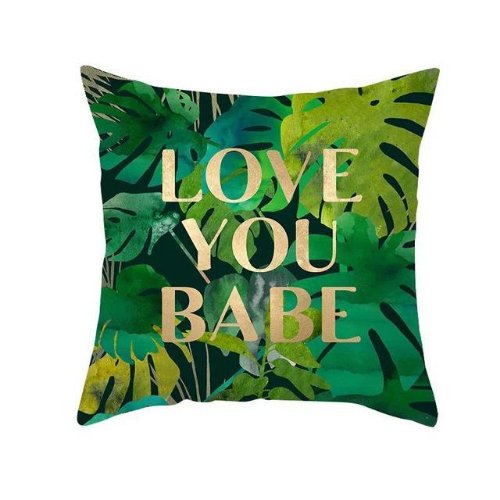 1 Piece Tropical Leaves Design, Decorative Cushion Cover. - BusDeals