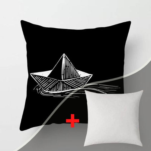 1 Piece White Boat Design, Decorative Cushion Cover. - BusDeals
