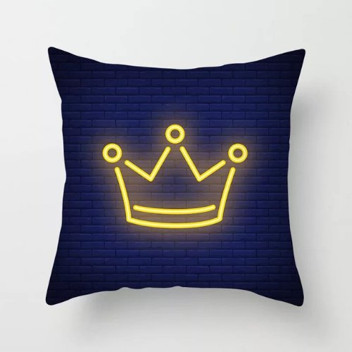 1 Piece Yellow Crown Design, Decorative Cushion Cover. - BusDeals