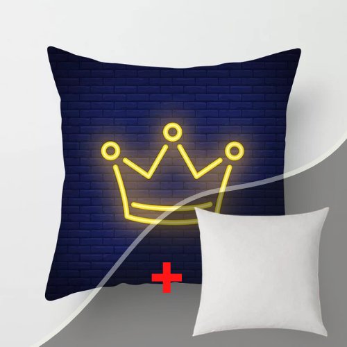 1 Piece Yellow Crown Design, Decorative Cushion Cover. - BusDeals