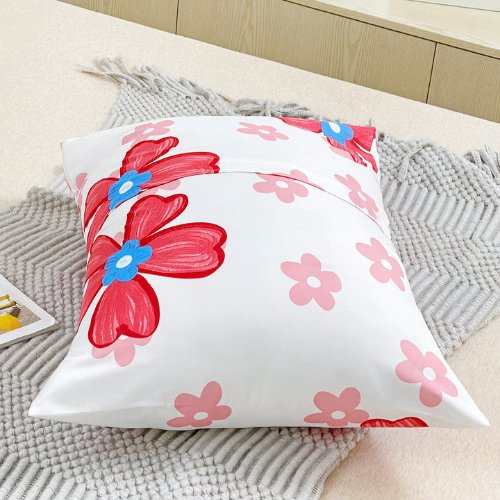 2 Pieces 50*70cm Pillow cases, Pink Strawberry and Cute Flower Design. - BusDeals