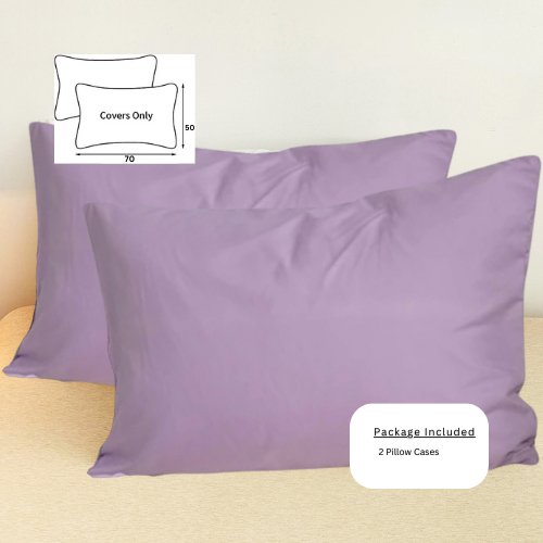 2 Pieces 50*70cm Pillow cases, Plain Purple Color - BusDeals